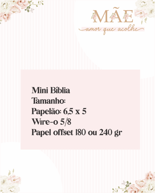 tamanho mini Bíblia